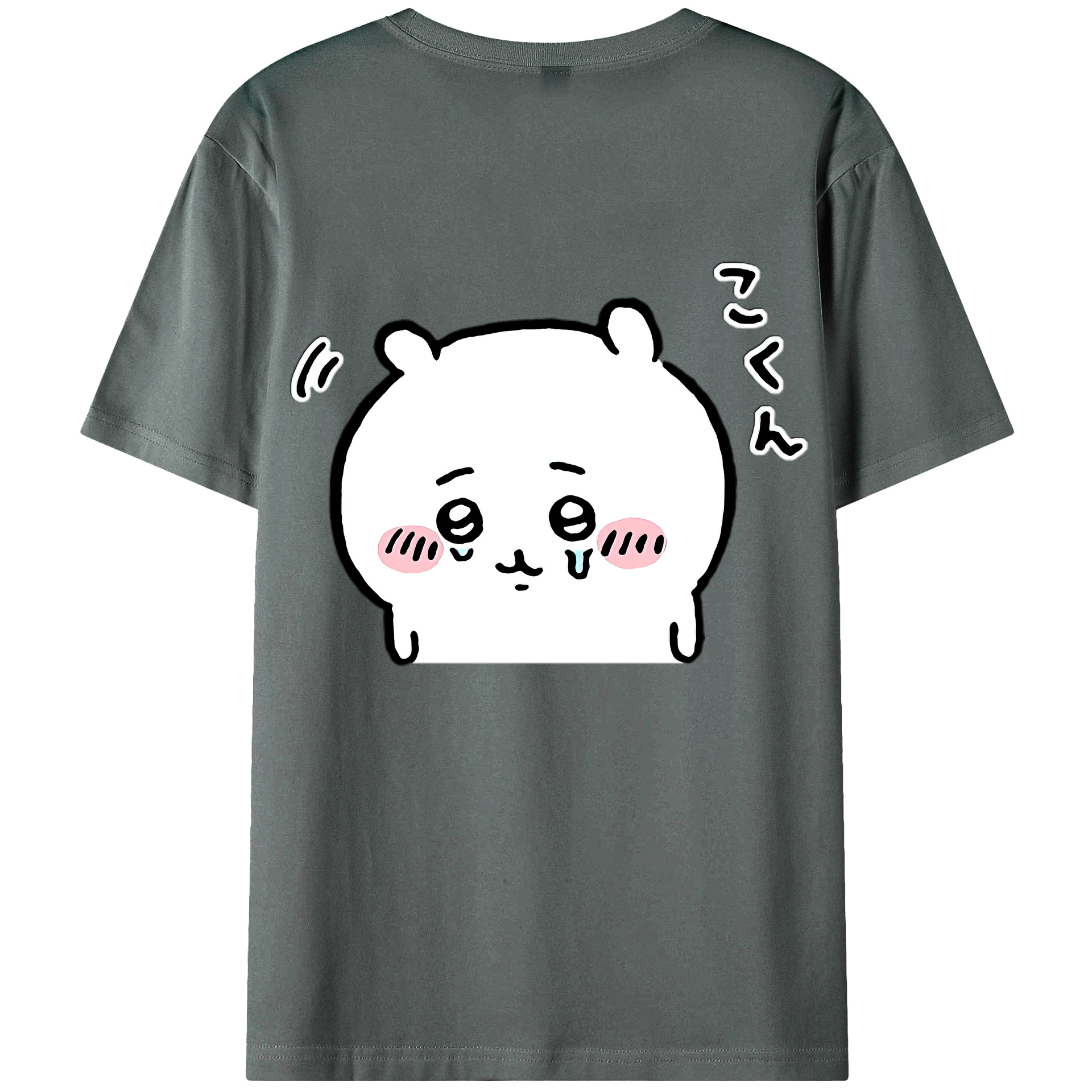 （画像用） ちいかわ ちいかわ Chii-kawa chiikawa 綿100％ メンズ半袖Tシャツ（バックプリント） 通気性